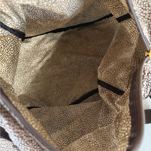 Borbonese shoulder bag tote w/ pouch quail pattern excellent condition - Picture 15 of 16